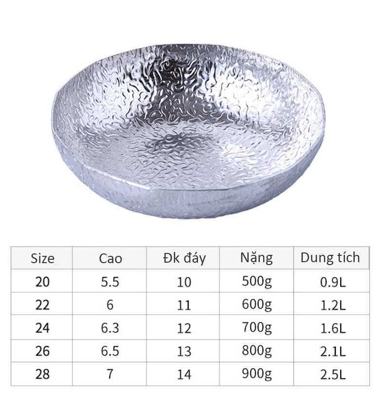Nồi lẩu 3 lớp vân nổi size 20-28cm OEM XHG99