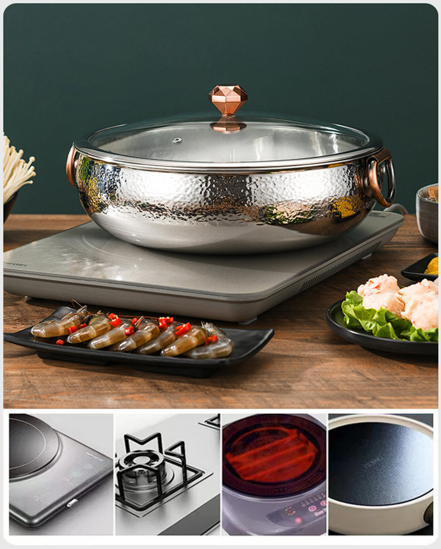 Nồi lẩu đẹp cao cấp 3 lớp inox 304 EBoss YBS1015