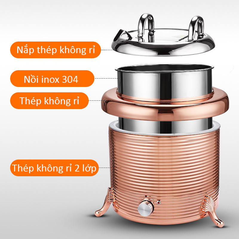 Nồi hâm nóng canh soup buffet 13L Gsden GSD01