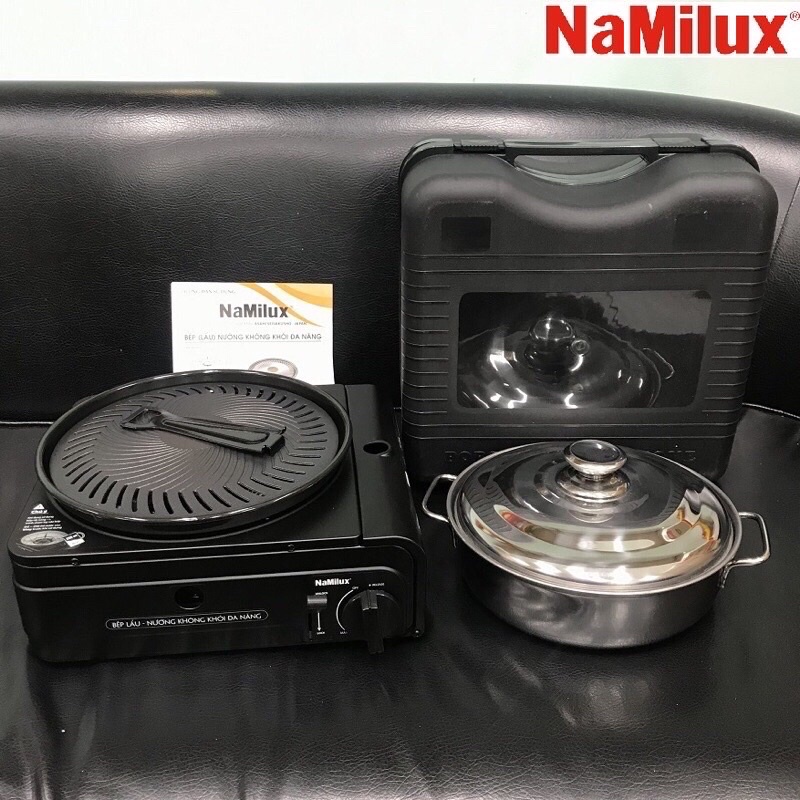 Bếp nướng nấu đa năng Namilux có hộp nhựa kèm nồi inox - HÀNG CHÍNH HÃNG 100%
