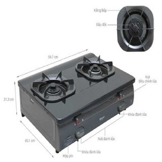 Bếp ga đôi Rinnai RV-4680G- NGẮT GAS TỰ ĐỘNG - HÀNG CHÍNH HÃNG 100% (NEW)