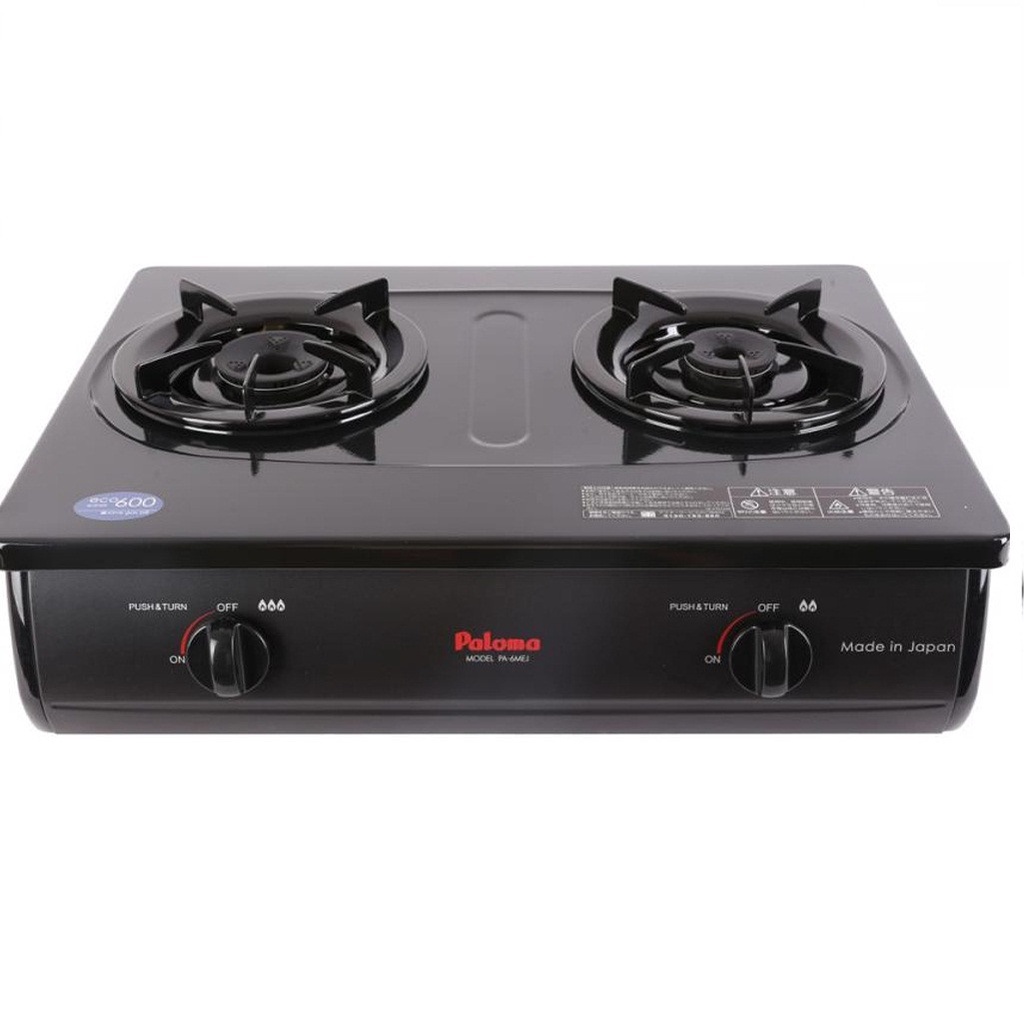 Bếp gas dương Paloma PA-6MEJ, sản xuất và nhập khẩu nguyên chiếc từ Nhật Bản, mặt bếp tráng men, đầu đốt ECO