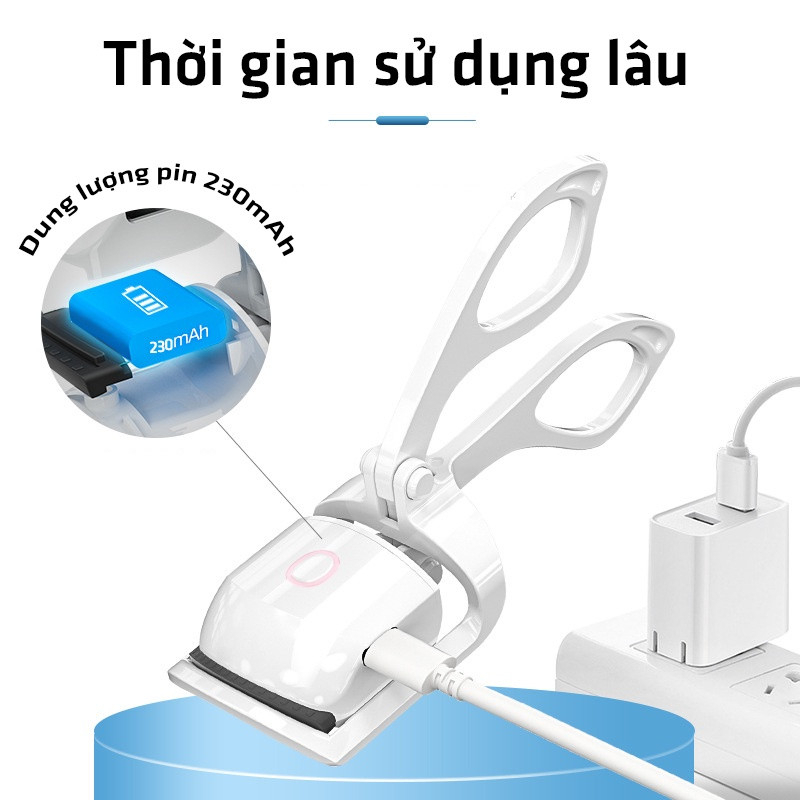 Dụng Cụ Uốn Lông Mi Bằng Nhiệt Sạc USB Với 2 Mức Nhiệt
