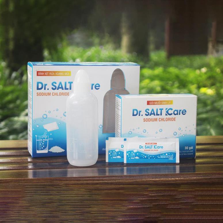 Bình Rửa Mũi Tặng Kèm Muối Sinh Lý Dr Salt Kare - Hộp 30 Gói Hàng Chính Hãng Công Ty