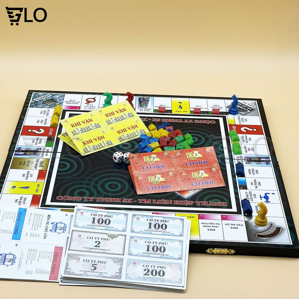Cờ Tỷ Phú Bàn Nhựa Liên Hiệp Thành (Loại Lớn) - Bộ Cờ Tỷ Phú Monopoly Cao Cấp, Boardgame, Đồ Chơi Thông Minh Cho Bé