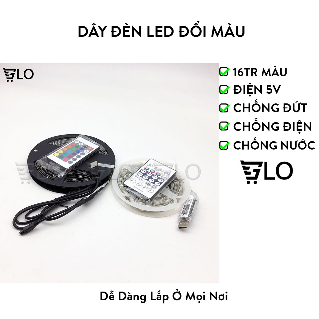 Dây Đèn Led Đổi Màu 16 Triệu Màu 5M-10M Điều Khiển Bằng Điện Thoại, Nháy Theo Nhạc, Trang Trí Decor Phòng