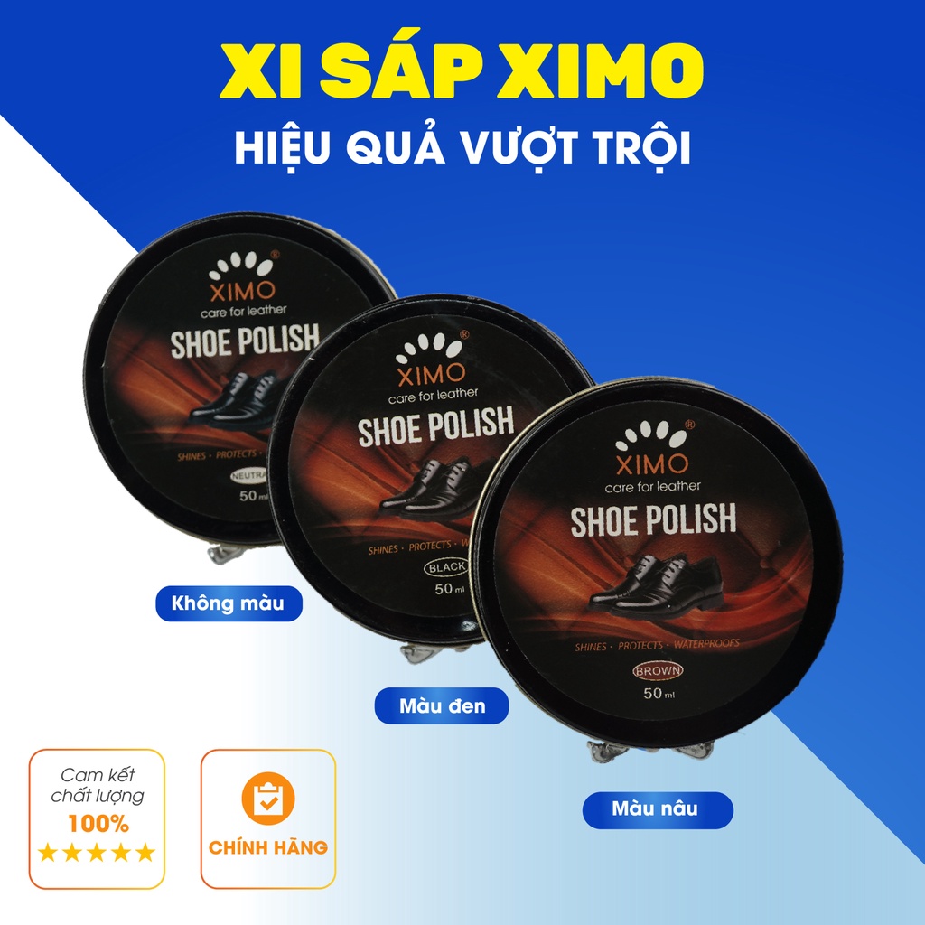 Xi Đánh Giày Ximo Đen, Không Màu, Nâu Cao Cấp Chính Hãng