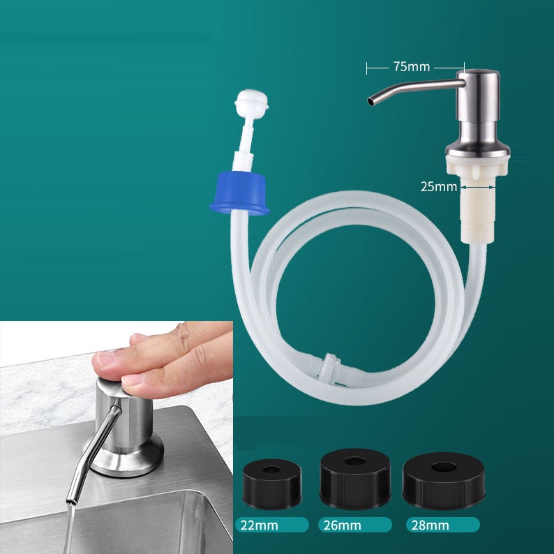 Bộ Đầu Vòi Bơm Hút Dầu Rửa Bát Xà Bông Nước Rửa Chén Tiện Lợi Có Vòi Dẫn Ống Silicon Dài 1.2m