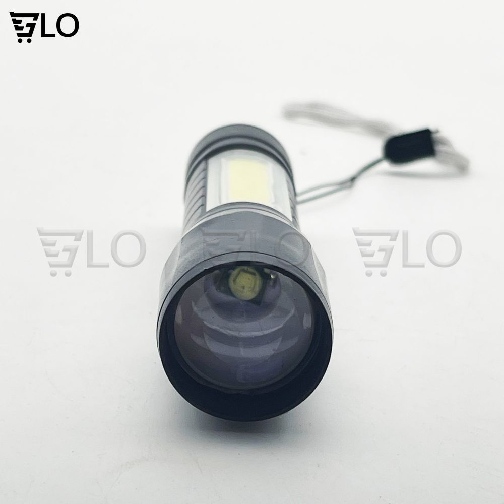 Đèn Pin Siêu Sáng Cao Cấp Mini M2, Có Zoom, 3 Chế Độ Sáng, Có Đèn COB Bên Hông, Kèm Dây Sạc Fullbox