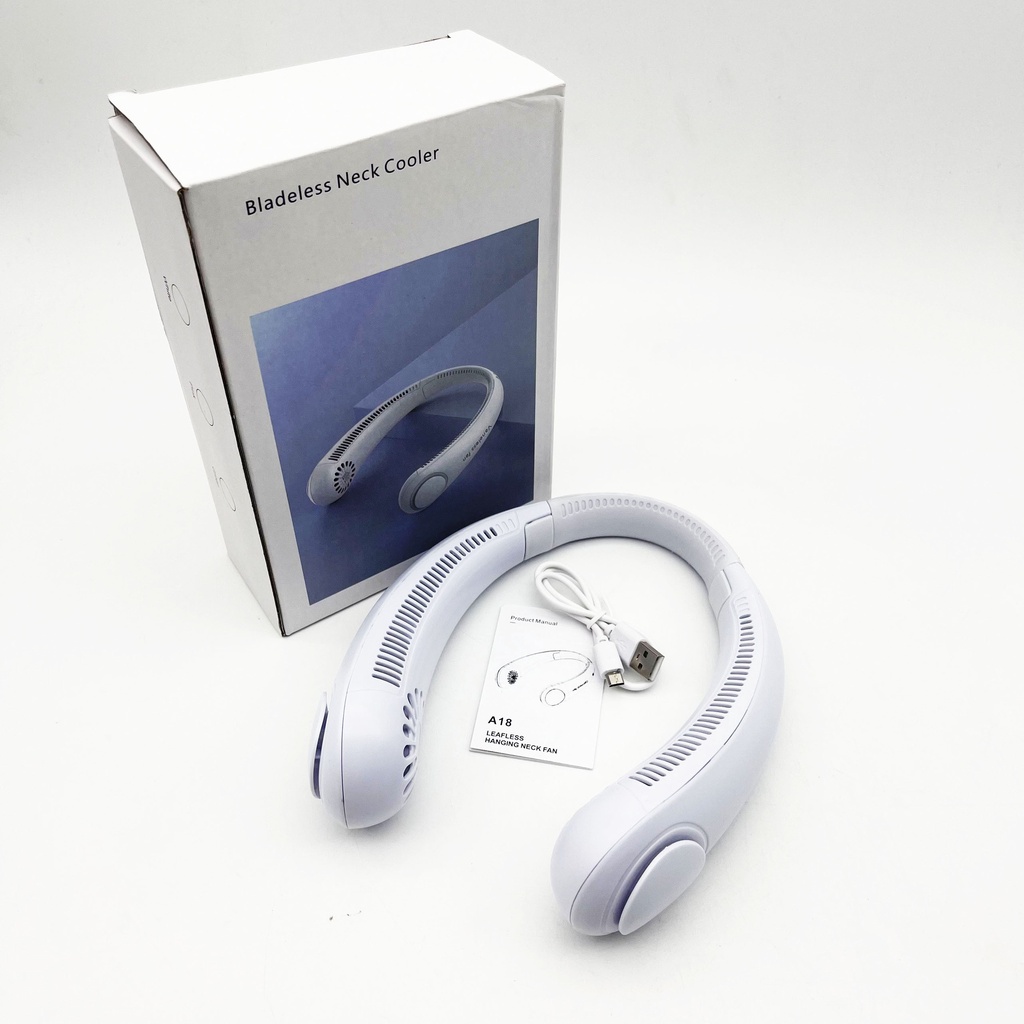 Quạt Đeo Cổ Mini, Quạt Treo Cổ Không Cánh Chính Hãng, Hiện Đại, Biên Độ Thổi 360 Độ