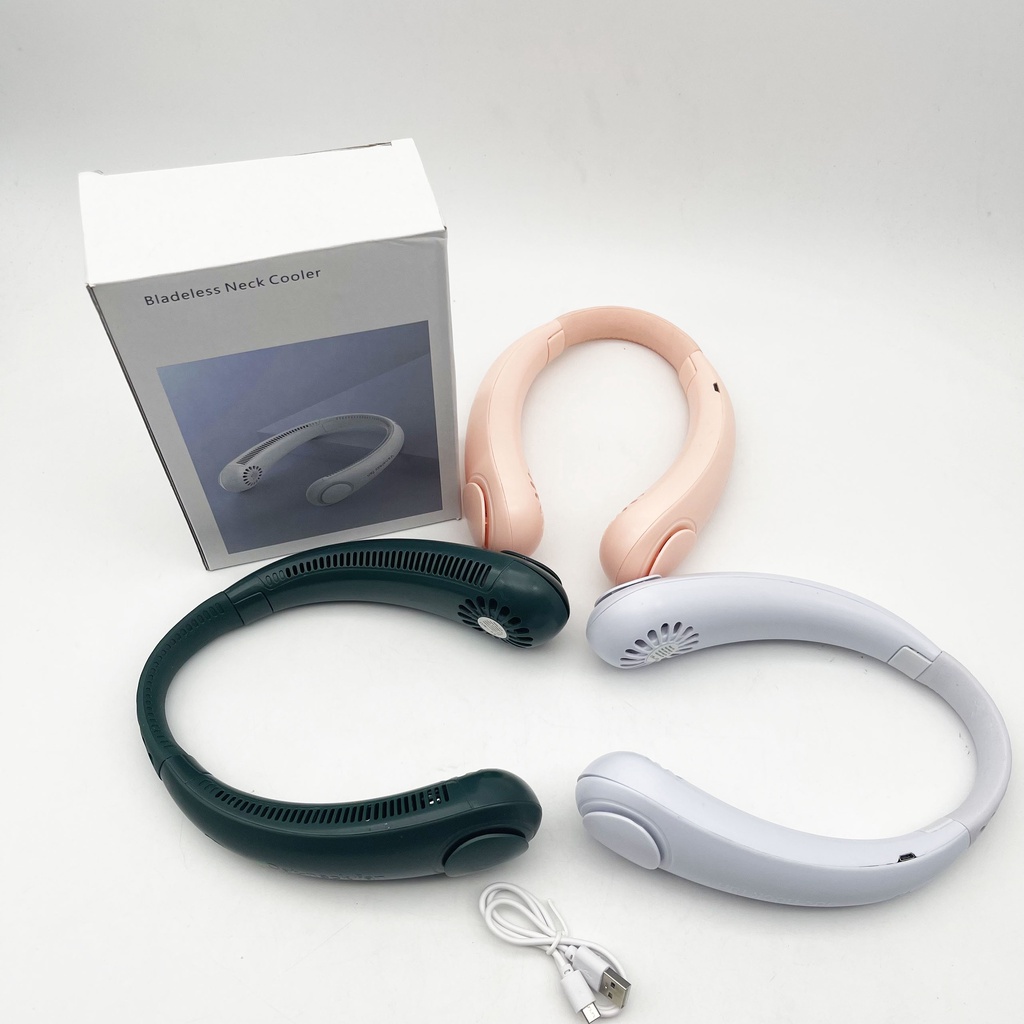 Quạt Đeo Cổ Mini, Quạt Treo Cổ Không Cánh Chính Hãng, Hiện Đại, Biên Độ Thổi 360 Độ