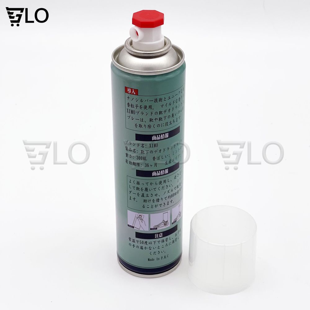 Bình Xịt Khử Mùi Hôi Chân Và Làm Sạch Mùi Giày Ximo Cao Cấp 300ml, Loại Bỏ Vi Khuẩn, Ngăn Mồ Hôi Công Nghệ Bạc AG+