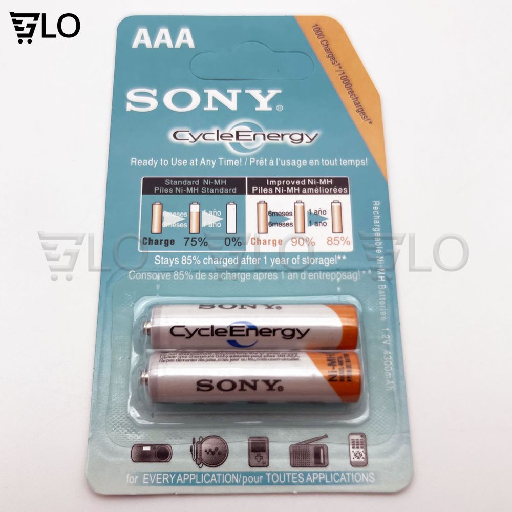 Vỉ 2 Viên Pin Sạc Sony AA(4600mah), AAA(4300mah) CycleEnergy