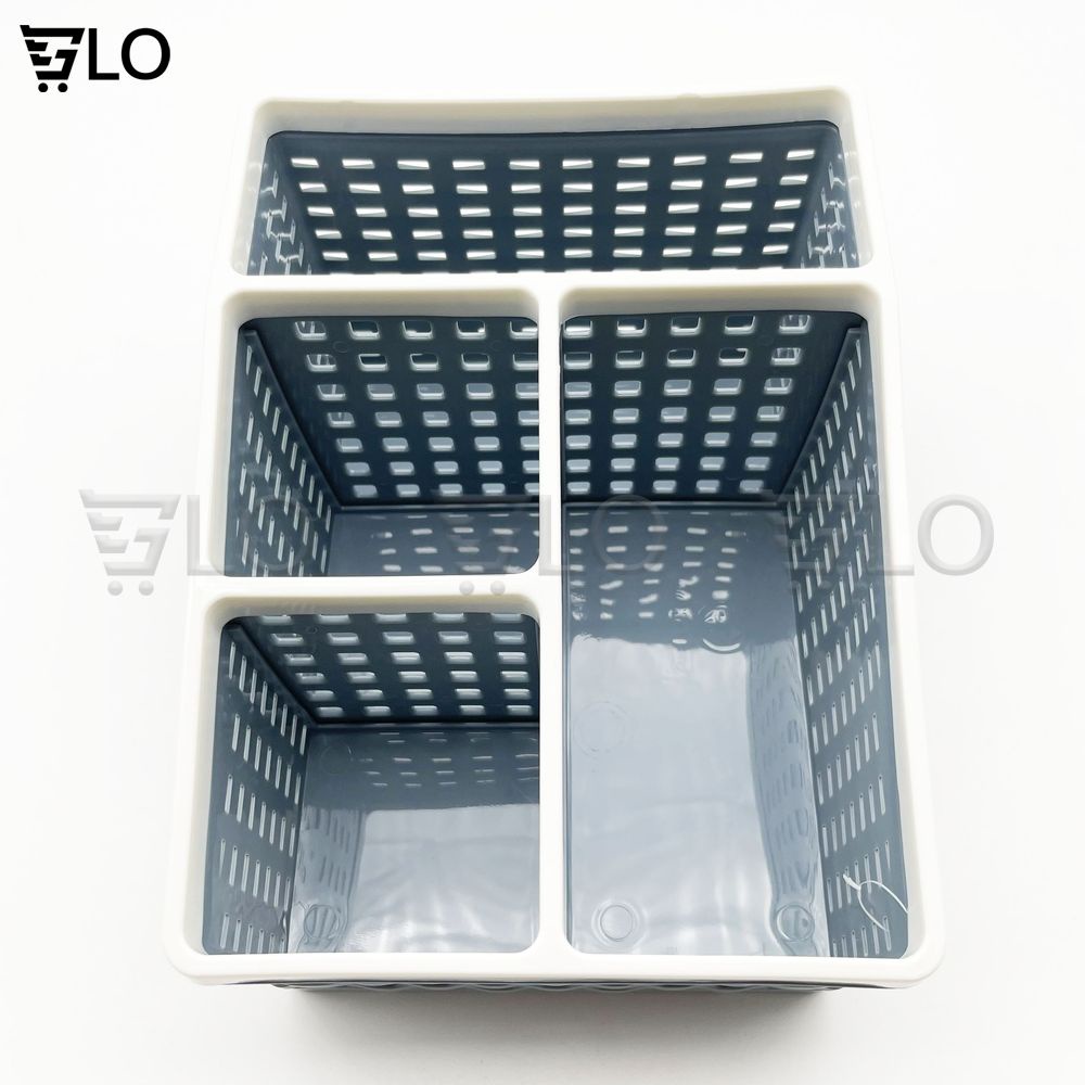 Giỏ Nhựa 4 Ngăn Loại Lớn Để Bút Viết, Vật Dụng, Mỹ Phẩm
