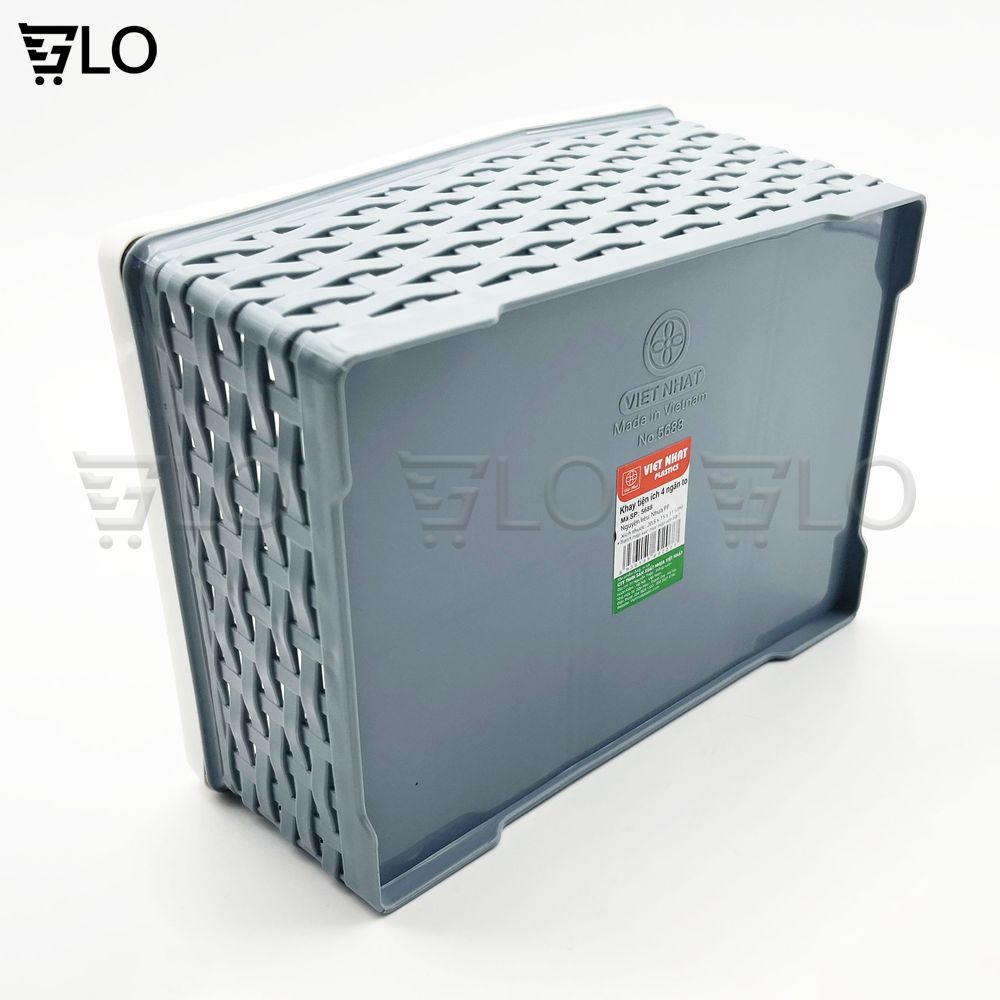 Giỏ Nhựa 4 Ngăn Loại Lớn Để Bút Viết, Vật Dụng, Mỹ Phẩm