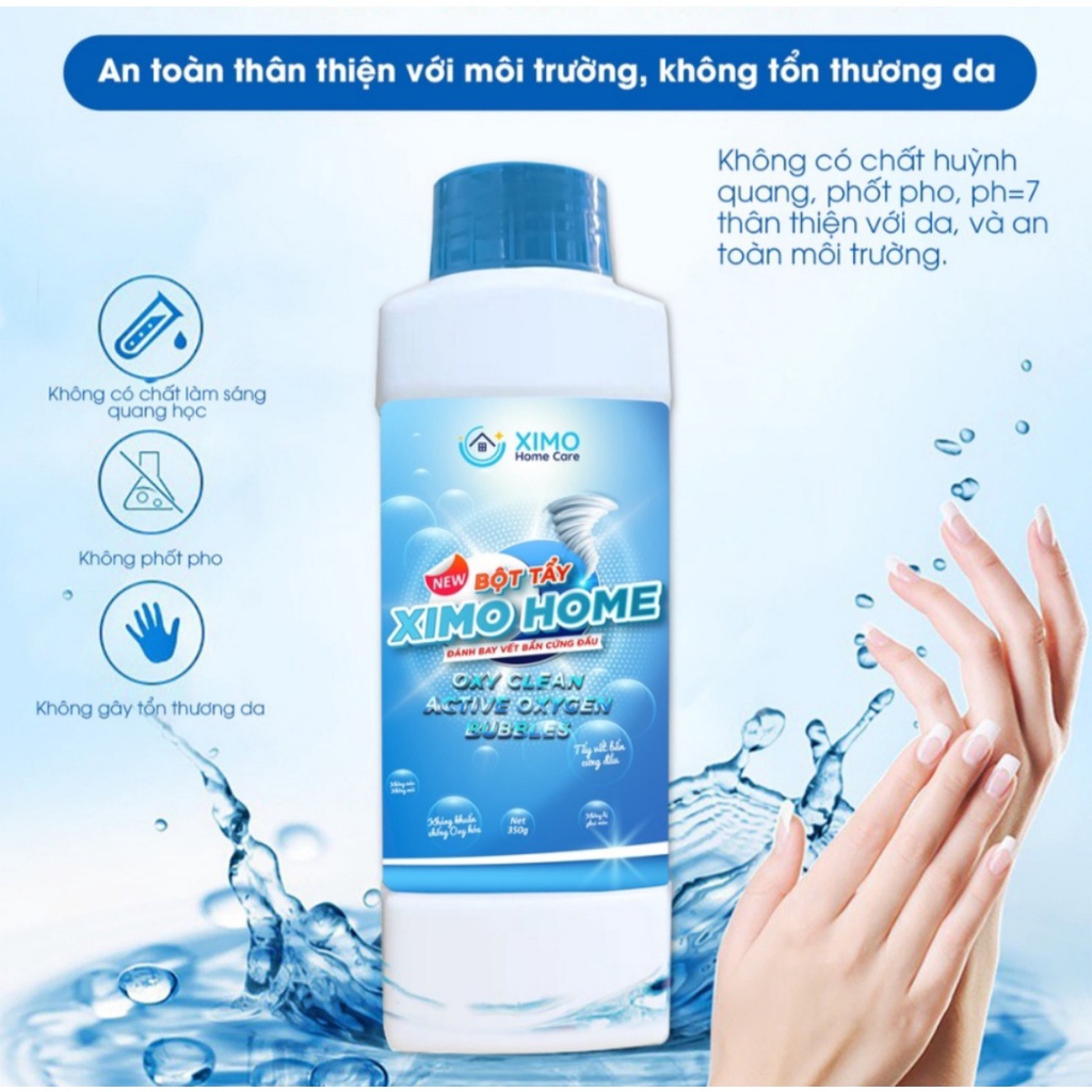 Bột Tẩy Vết Bẩn Đa Năng Oxi Clean Ximo Home, Tẩy Vết Bẩn, Nấm Mốc, Ố Vàng, Khử Khuẩn An Toàn 350g
