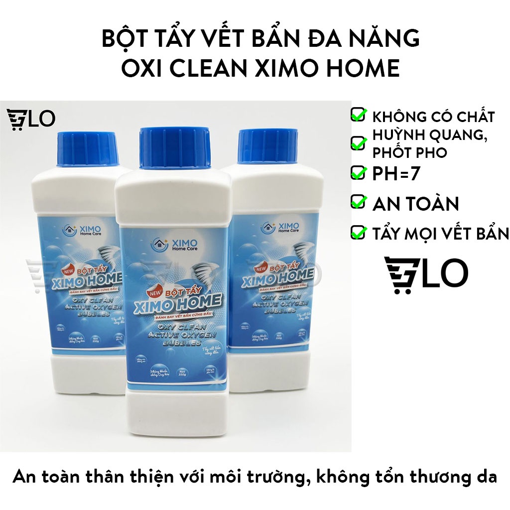 Bột Tẩy Vết Bẩn Đa Năng Oxi Clean Ximo Home, Tẩy Vết Bẩn, Nấm Mốc, Ố Vàng, Khử Khuẩn An Toàn 350g