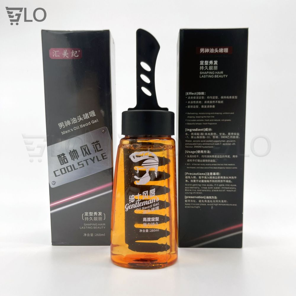 Gel Vuốt Tóc Nam Kèm Lược Cao Cấp Chai 260ml