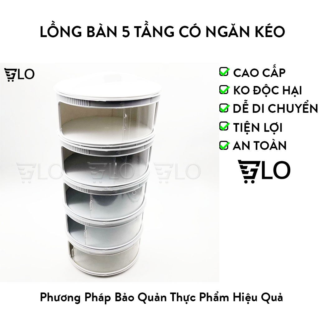 Lồng Bàn 5 Tầng Có Ngăn Kéo Giữ Nhiệt