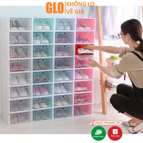 Combo 3 Hộp Đựng Giày Nhựa PP Cứng Cáp Tiện Dụng Loại Lớn 33x24x13cm