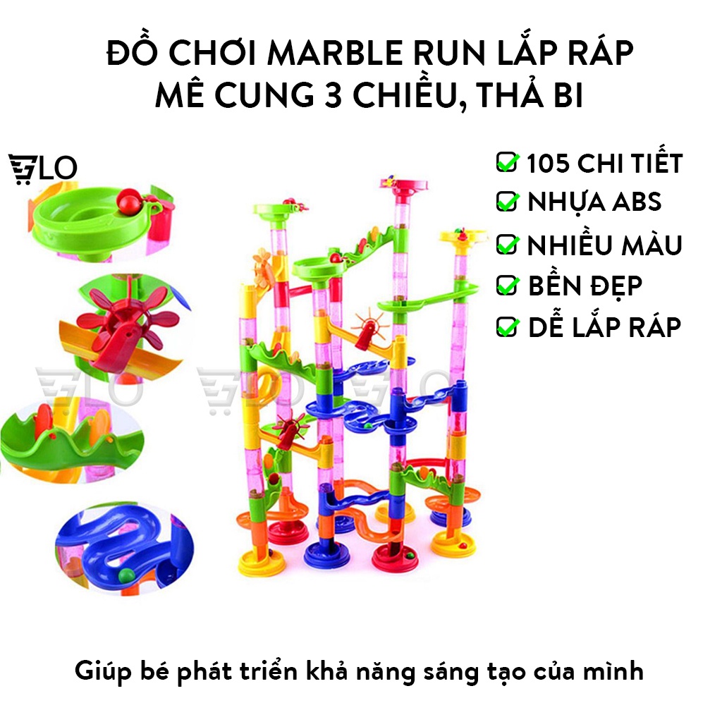 Đồ Chơi Lắp Ráp Mê Cung 3 Chiều, Thả Bi Marble Run Cho Bé