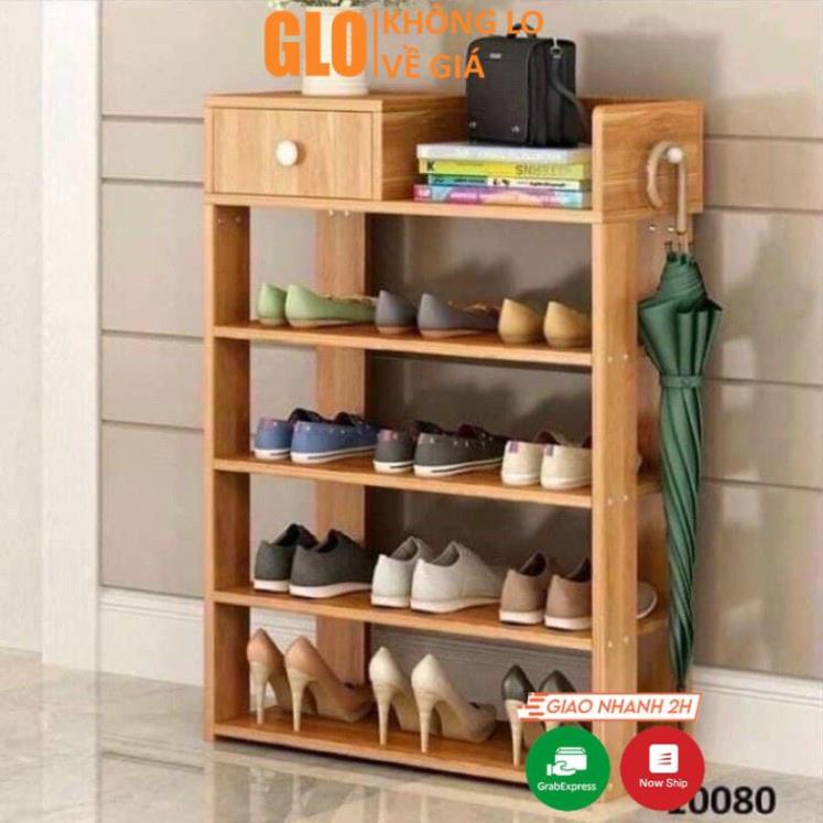 Kệ Giày Bằng Gỗ 5 Tầng Có Ngăn Kéo