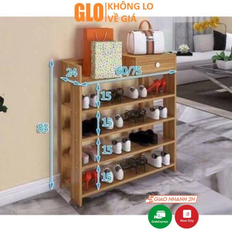 Kệ Giày Bằng Gỗ 5 Tầng Có Ngăn Kéo