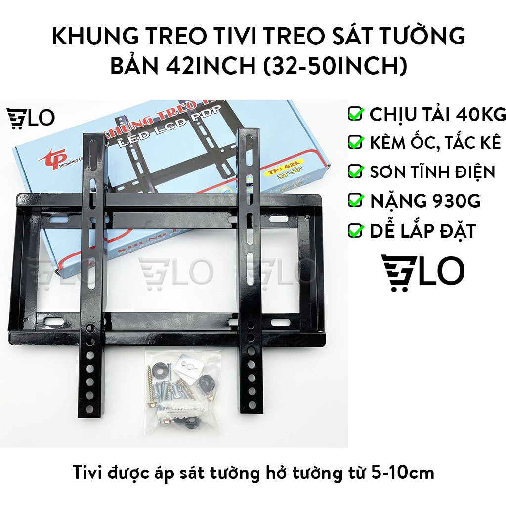 Khung Treo Tivi Thẳng Treo Sát Tường Bản 42inch (32-50inch)