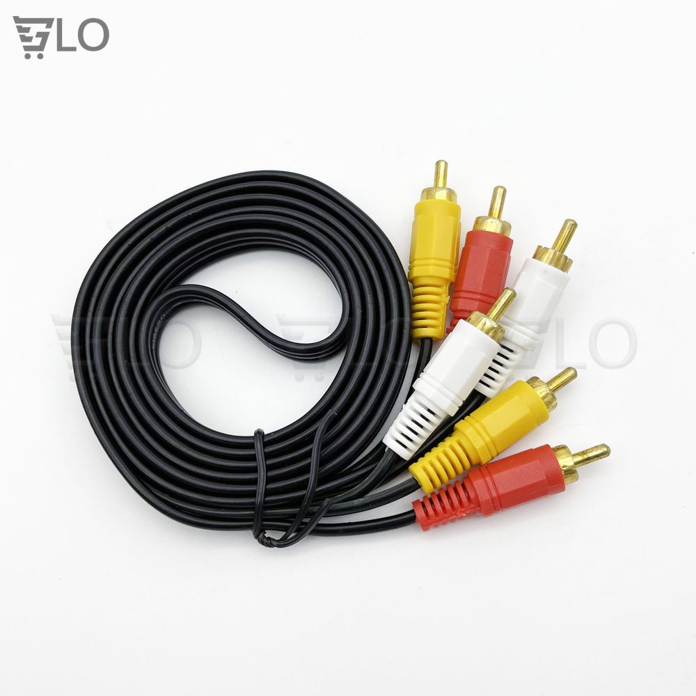 Dây Loa AV 6 Đầu Jack Hoa Sen RCA Dài 1.35M Hàng Xịn Bóc Thiết Bị, Đầu Jack Chắc Chắn, Đàn Hồi Tốt, Dây Lõi Đồng To