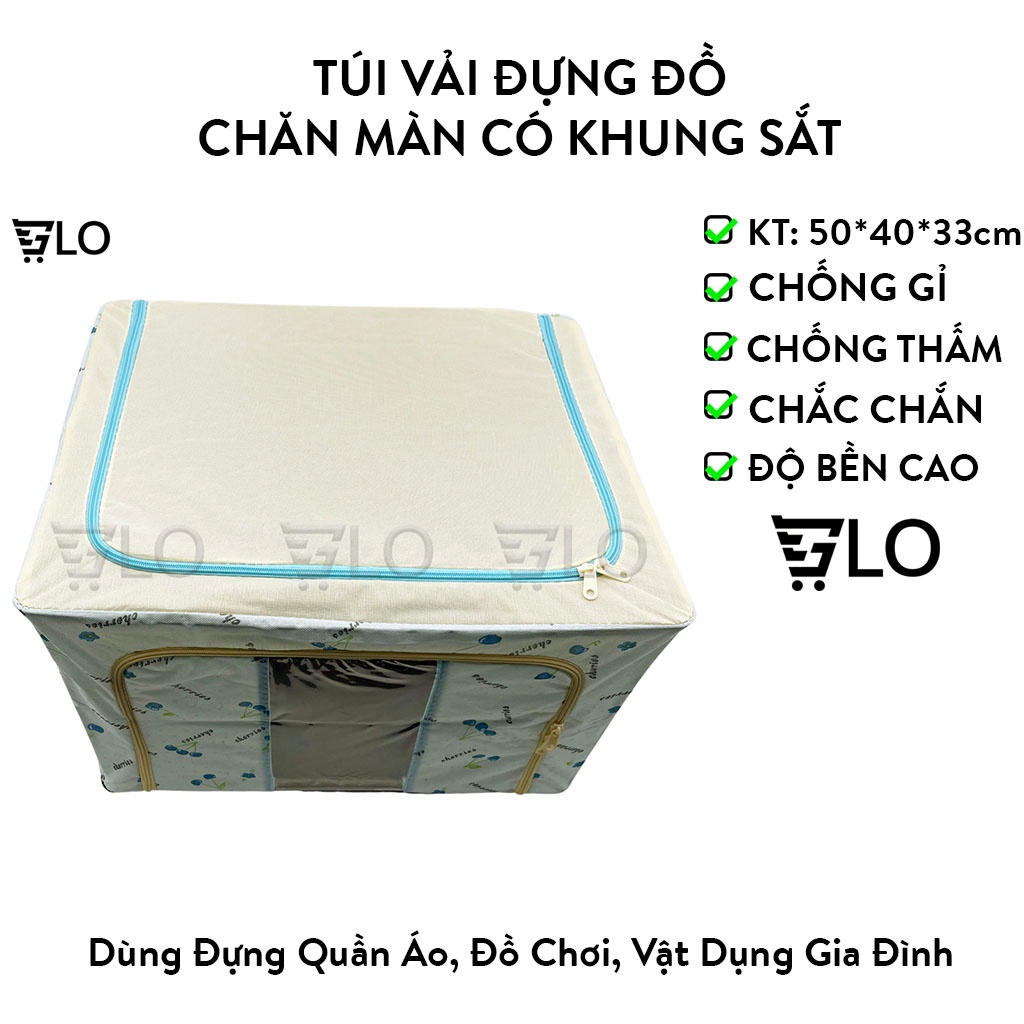 Túi Vải Đựng Đồ, Chăn Màn Có Khung Sắt Chắc Chắn, Độ Bền Cao