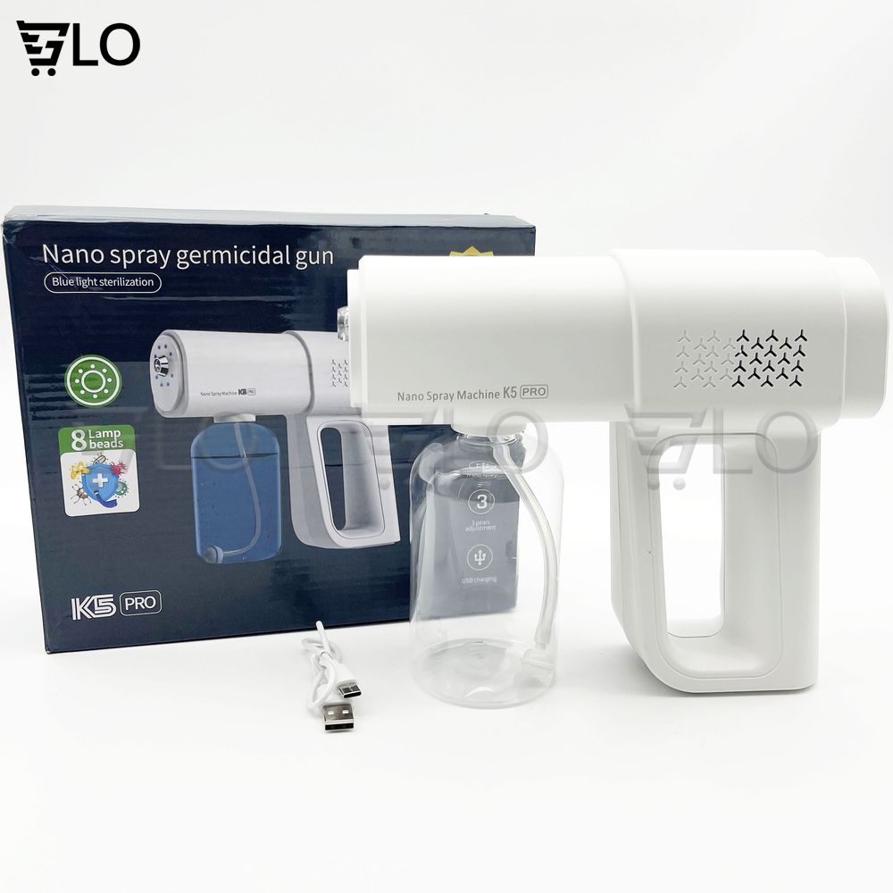 Bộ Súng Xịt Khử Khuẩn Nano K5 Pro 8 Led UV Lõi Đồng