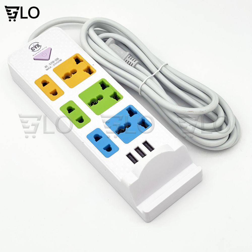Ổ Cắm Điện CYX K208 K218 K238 Tích Hợp Cổng Sạc USB Đa Năng, Nhiều Lỗ Cắm, Công Suất 2500W