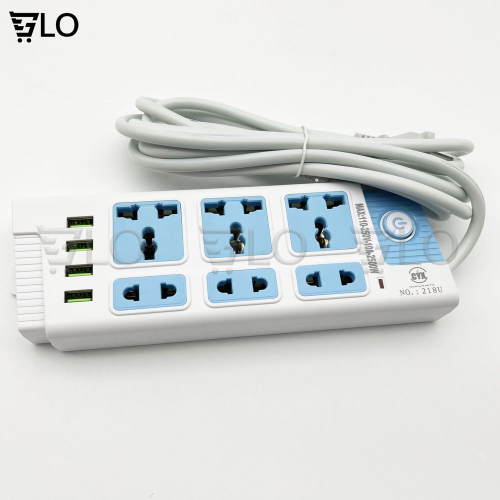 Ổ Cắm Điện CYX K208 K218 K238 Tích Hợp Cổng Sạc USB Đa Năng, Nhiều Lỗ Cắm, Công Suất 2500W