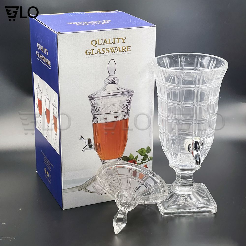 Bình Thủy Tinh 3 Lít Có Vòi Rót Đựng Rượu, Bia, Nước Ngọt, Hoa Quả
