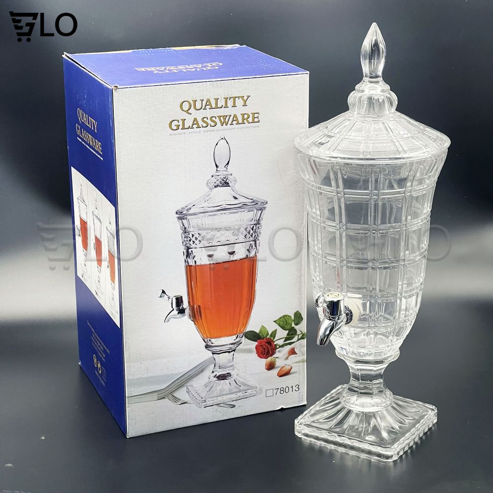 Bình Thủy Tinh 3 Lít Có Vòi Rót Đựng Rượu, Bia, Nước Ngọt, Hoa Quả
