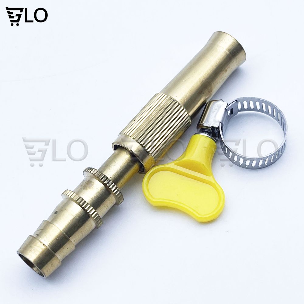 Đầu Vòi Xịt Tăng Áp Mini Bằng Đồng Phun Nước Rửa Xe, Tưới Cây Tăng Áp Đa Năng Có Đai Siết Ống Đi Kèm