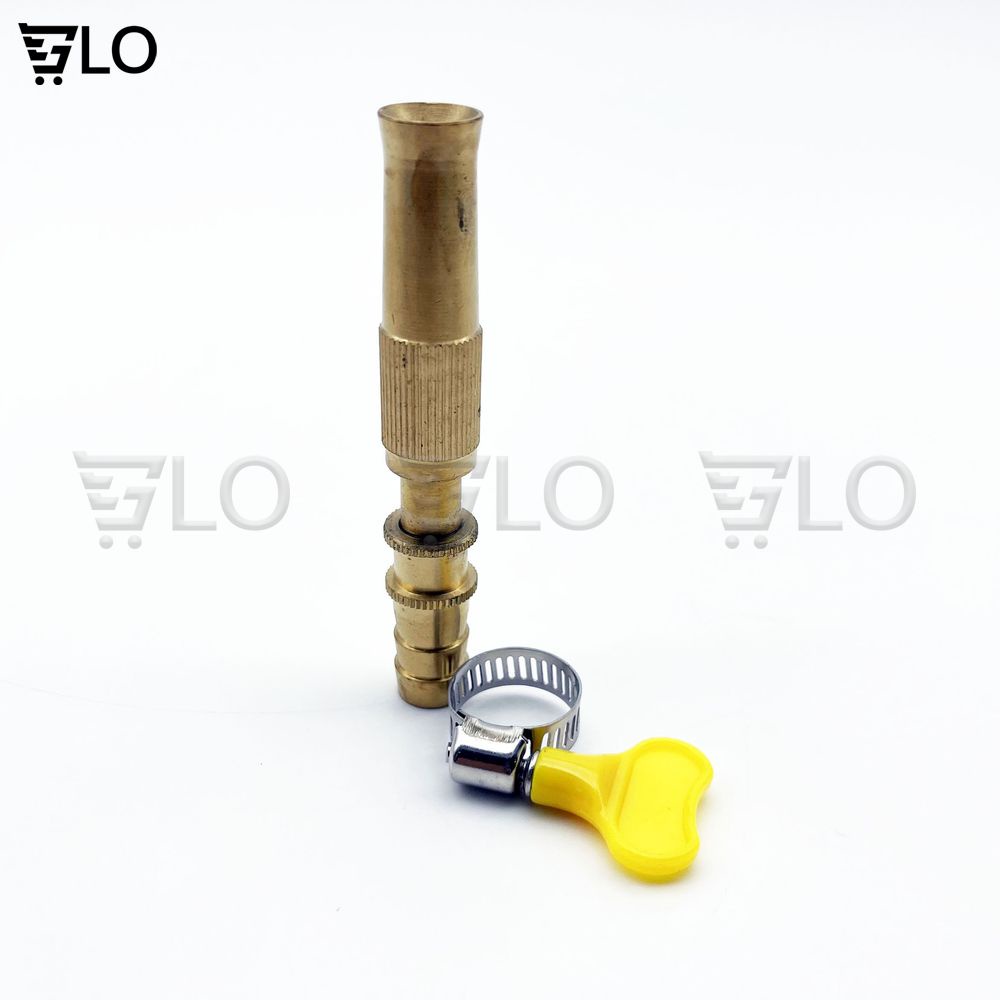 Đầu Vòi Xịt Tăng Áp Mini Bằng Đồng Phun Nước Rửa Xe, Tưới Cây Tăng Áp Đa Năng Có Đai Siết Ống Đi Kèm