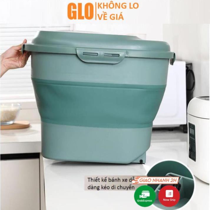 Thùng Đựng Gạo Gấp Gọn Thông Minh Đựng Tối Đa 25kg, Chống Côn Trùng Bụi Bẩn