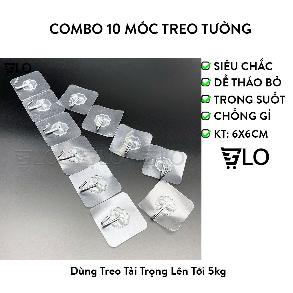 Combo 10 Móc Treo Keo Dán Dính Tường Tiện Dụng