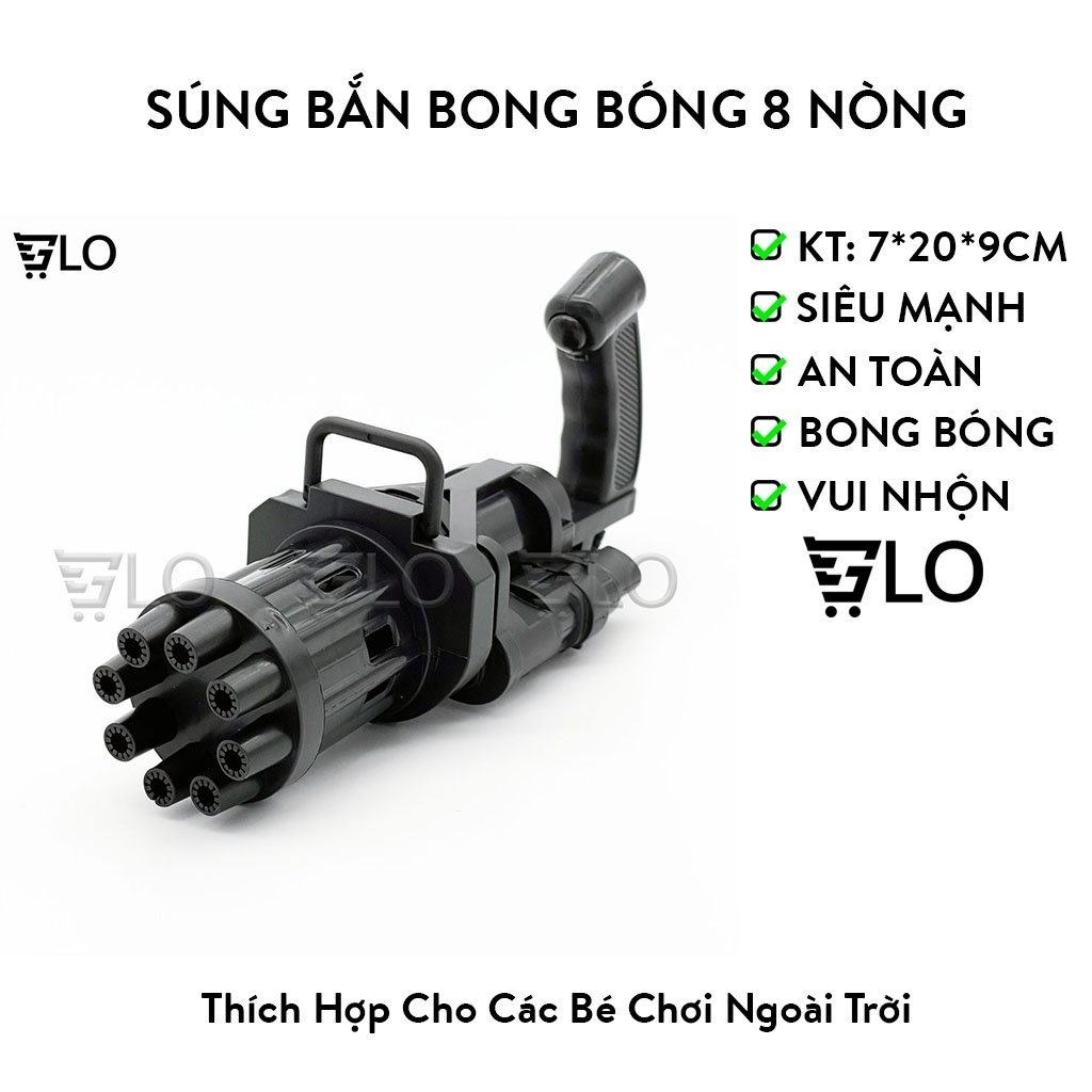 Súng Bắn Bong Bóng 8 Nòng Siêu Mạnh Cho Bé