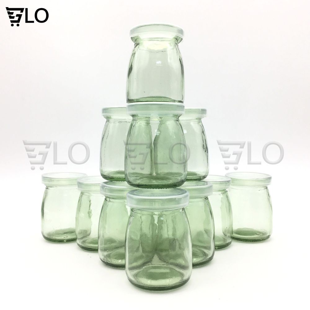 Combo 12 Hủ Đựng Sữa Chua Thủy Tinh 100ml Nắp Nhựa, Hũ Đựng Gia Vị, Chưng Yến