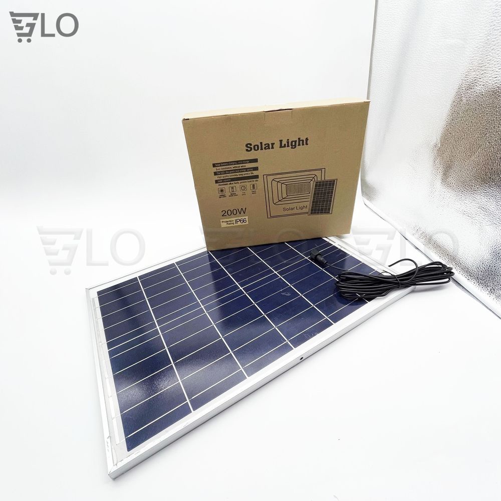 Đèn Pha 200W Năng Lượng Mặt Trời Solar Light Chuẩn Chống Nước IP66