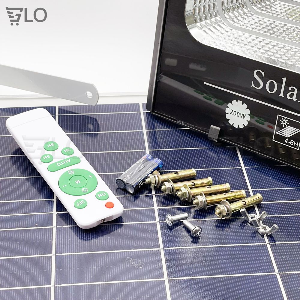 Đèn Pha 200W Năng Lượng Mặt Trời Solar Light Chuẩn Chống Nước IP66