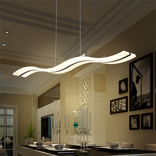 Đèn thả trần đơn lượn sóng DTYD07 chất liệu Acrylic