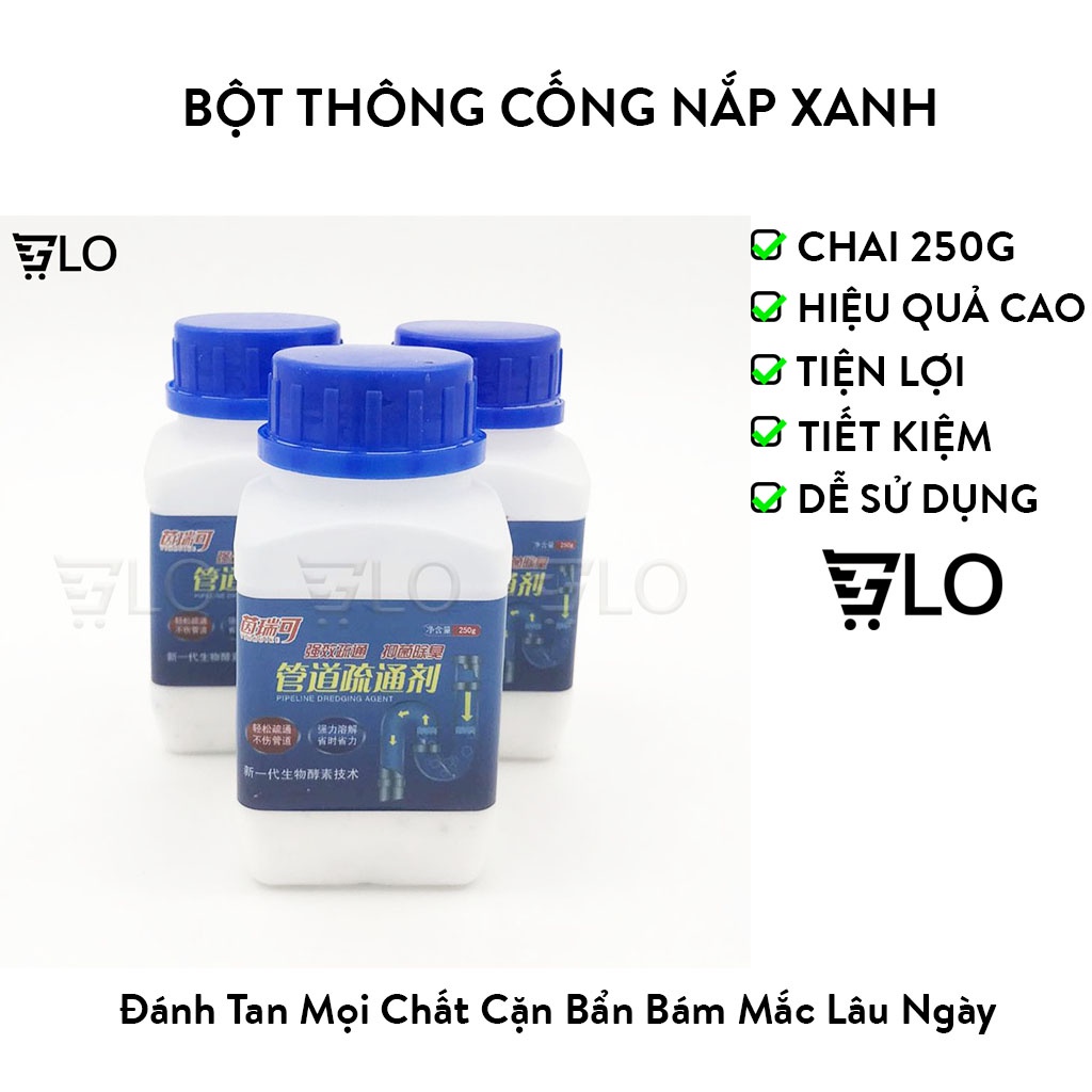 Bột Thông Cống Nắp Xanh Cực Mạnh, Thông Tắc Bồn Cầu Thần Thánh, Nhanh Chóng Thế Hệ Mới