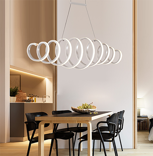 Đèn treo thả trần led hình lò xo Qiao QJ8892