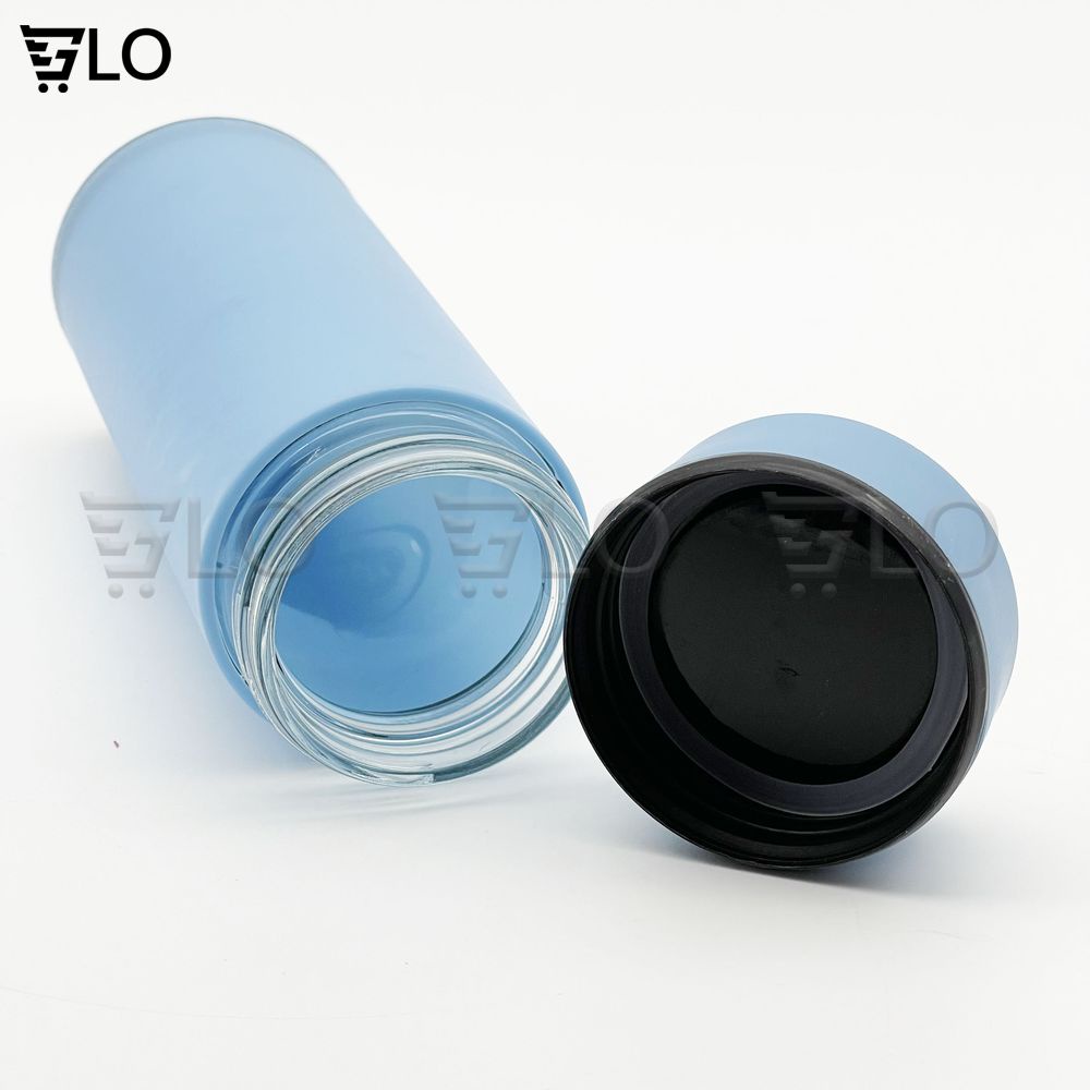 Bình Nước 6oup Thủy Tinh Màu Giữ Nhiệt Bọc Nhựa 450ml