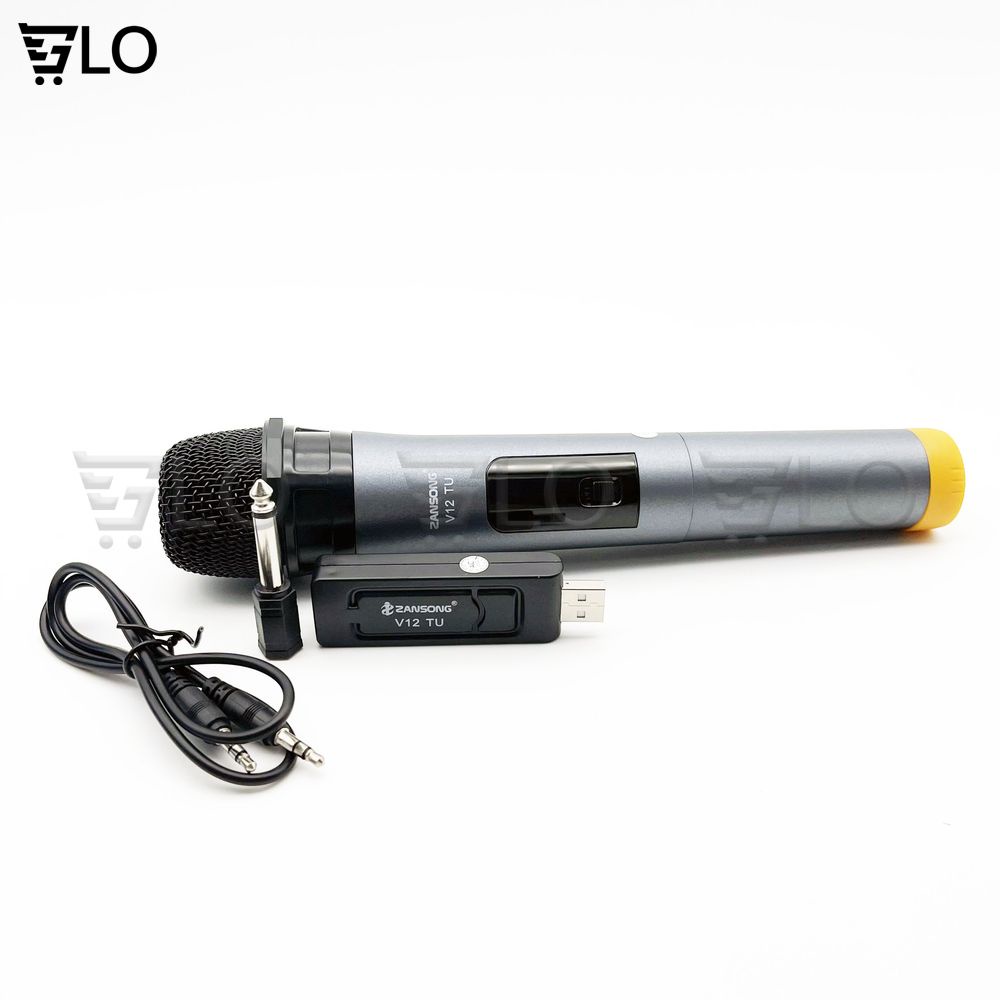 Micro Không Dây Đa Năng Zansong V12 Màn Hình Led Chống Hú Tốt, Hút Âm