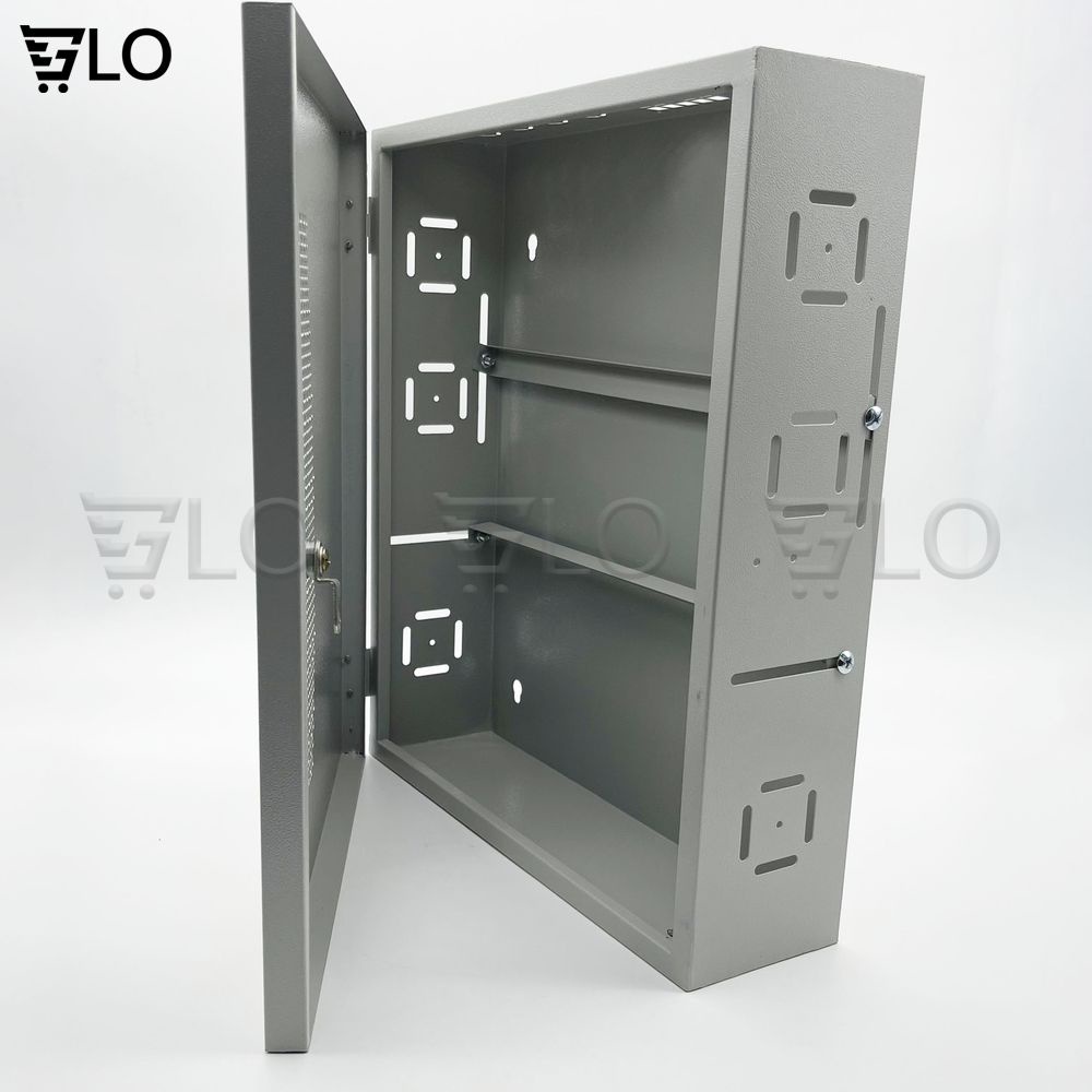 Tủ Điện, Rack Mạng, Đựng Đầu Ghi Camera 44x37x12cm Sơn Tĩnh Điện Có Khóa