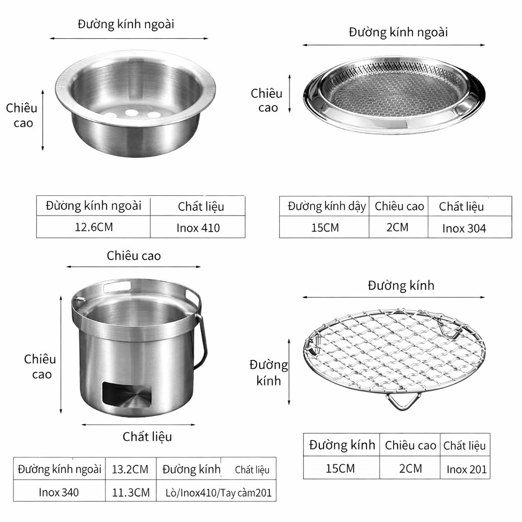 Bếp nướng mini 1 người kiểu Hàn bếp nướng ngoài trời bếp nướng trà đạo PBCP15